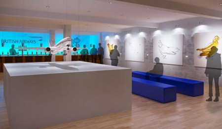 la galleria d'arte del Pop Up Restaurant di British Airways