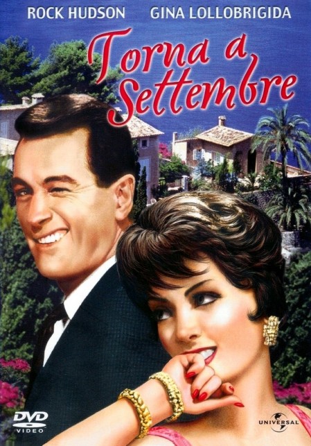 La locandina del film "Torna a settembre" con Gina Lollobrigida e Rock Hudson