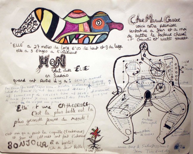 Disegno preparatorio per l'opera abitabile "Hon" di Jean Tinguely e Niki De Saint Phalle - Carefully selected by Gorgonia www.gorgonia.it