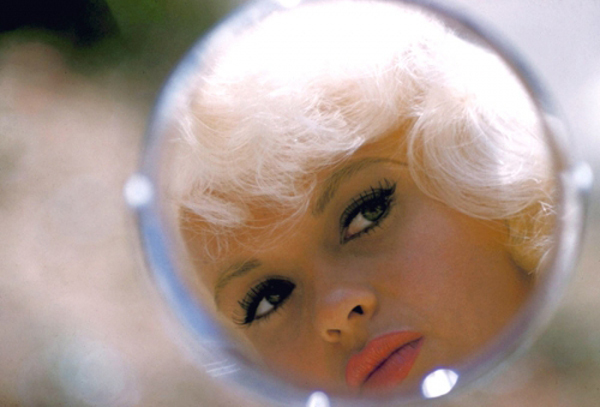 Donne allo specchio: il riflesso di Jayne Mansfield nello specchio in una foto di Bert Stein - Carefully selected by GORGONIA www.gorgonia.it